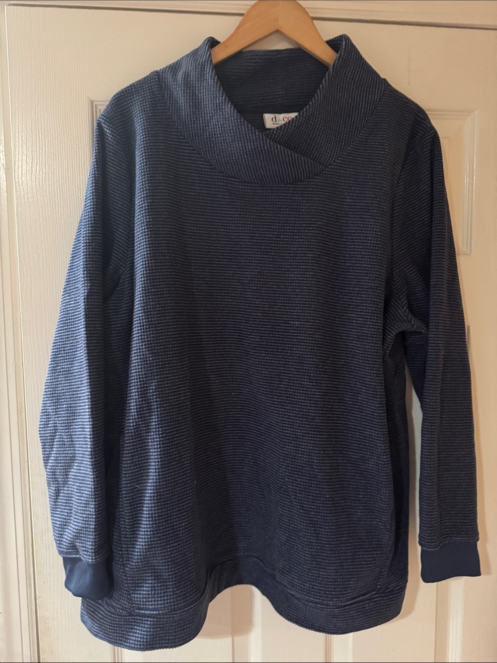 Men's Navy Blue Ribbed Pullover Sweater